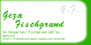 geza fischgrund business card